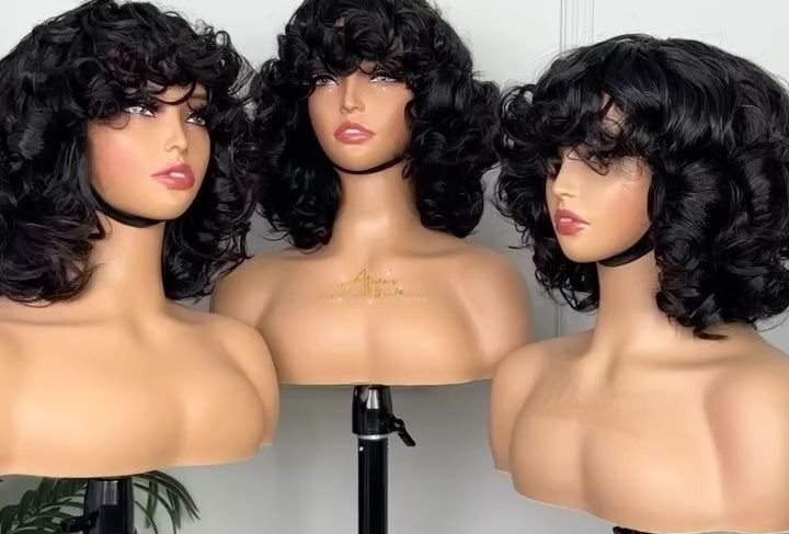 Fringe Raw Indian Bouncy Wave Wig